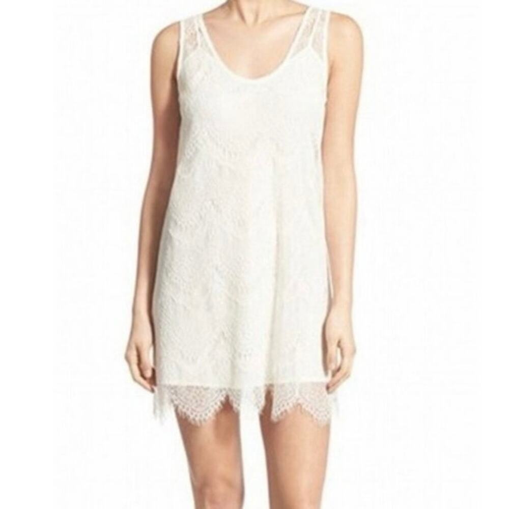 CUPCAKES & CASHMERE Ivory Sleeveless Lace
Sheath Dress Size XS New with Tag